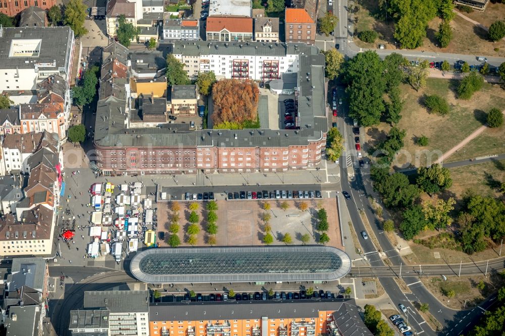 Aerial photograph Herne - Public transport stop Buschmannshof in Herne in North Rhine-Westphalia