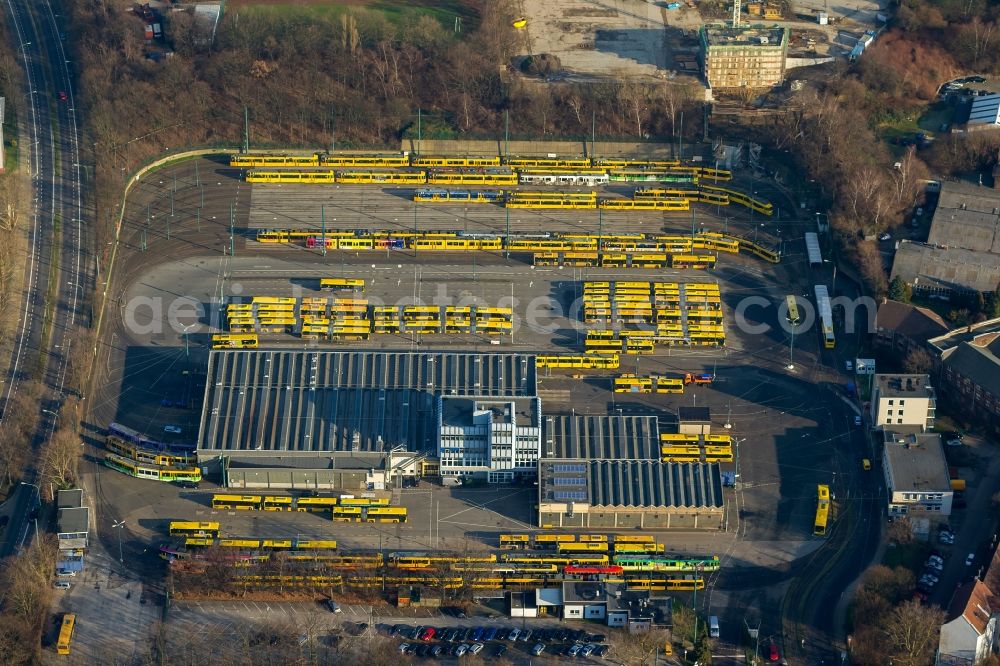 Essen from above - The tram depot transport companies in Essen in Essen, Nordrhein-Westfalen