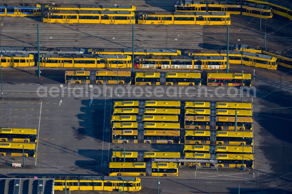 Essen from the bird's eye view: The tram depot transport companies in Essen in Essen, Nordrhein-Westfalen