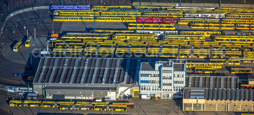 Aerial image Essen - The tram depot transport companies in Essen in Essen, Nordrhein-Westfalen