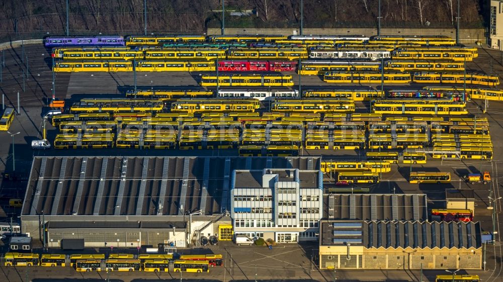 Aerial photograph Essen - The tram depot transport companies in Essen in Essen, Nordrhein-Westfalen