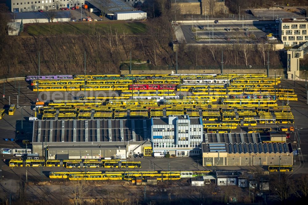 Essen from above - The tram depot transport companies in Essen in Essen, Nordrhein-Westfalen