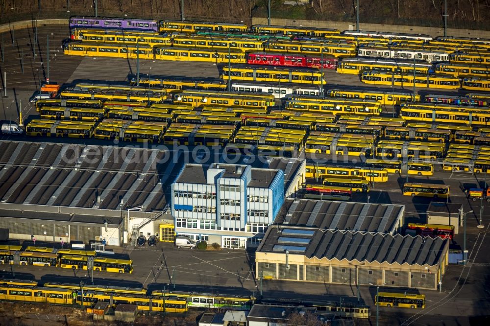 Aerial image Essen - The tram depot transport companies in Essen in Essen, Nordrhein-Westfalen