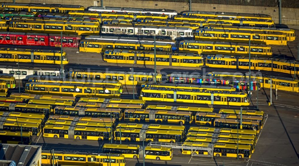 Aerial photograph Essen - The tram depot transport companies in Essen in Essen, Nordrhein-Westfalen