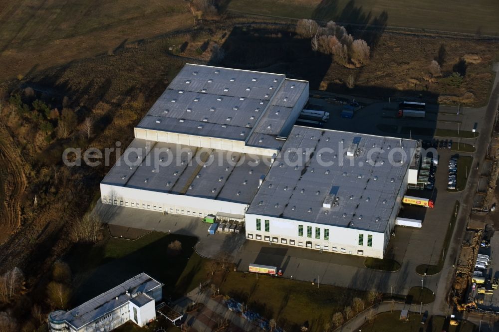 Aerial image Trebbin - Depot of Poco - Domaene- Zentrallager in Trebbin in the state Brandenburg