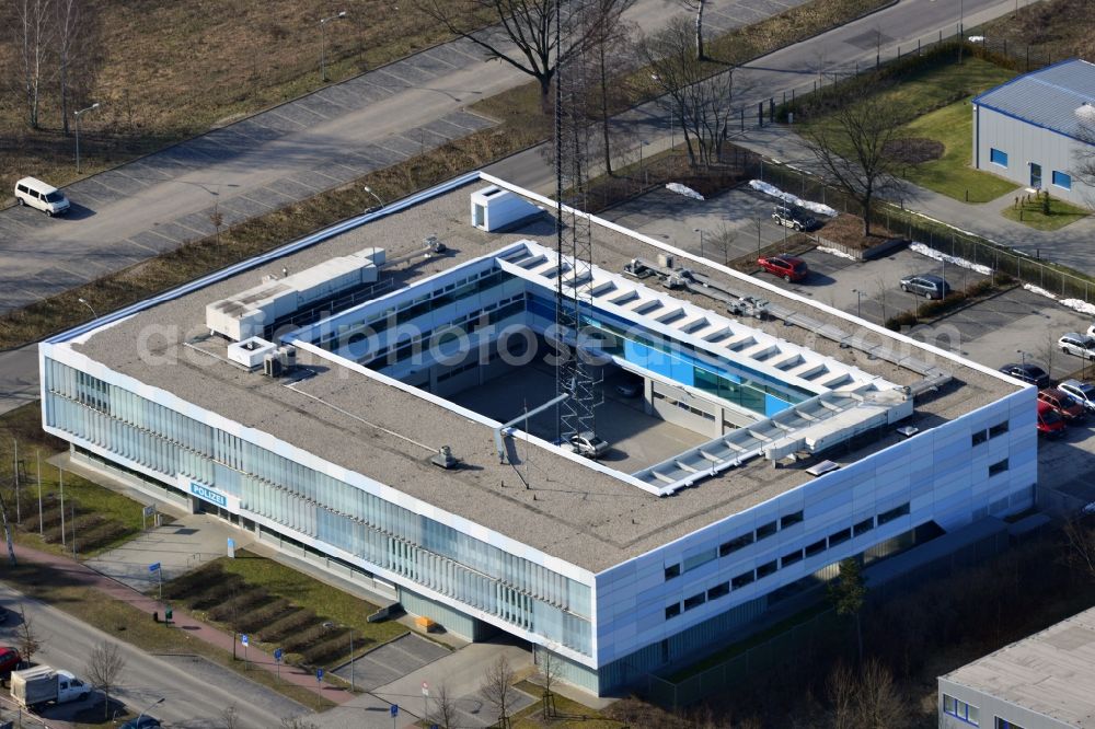 Bernau from above - The new police station at the Gottlieb-Daimler-Straße in Bernau