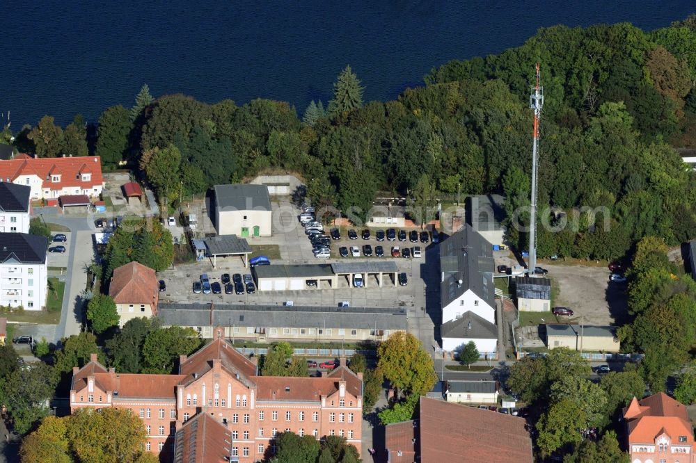 Strausberg from above - Police station with ammunition bunkers in Strausberg in Brandenburg