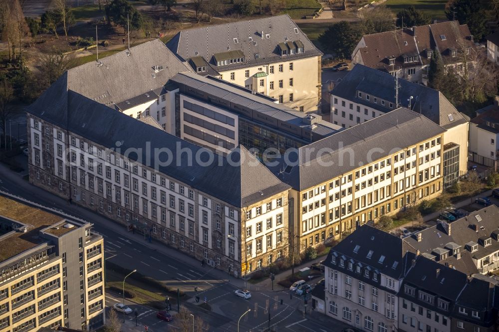 Aerial image Essen - Building complex of the police headquarters in Essen, destrict Essen-Ruettenscheid in North Rhine-Westphalia