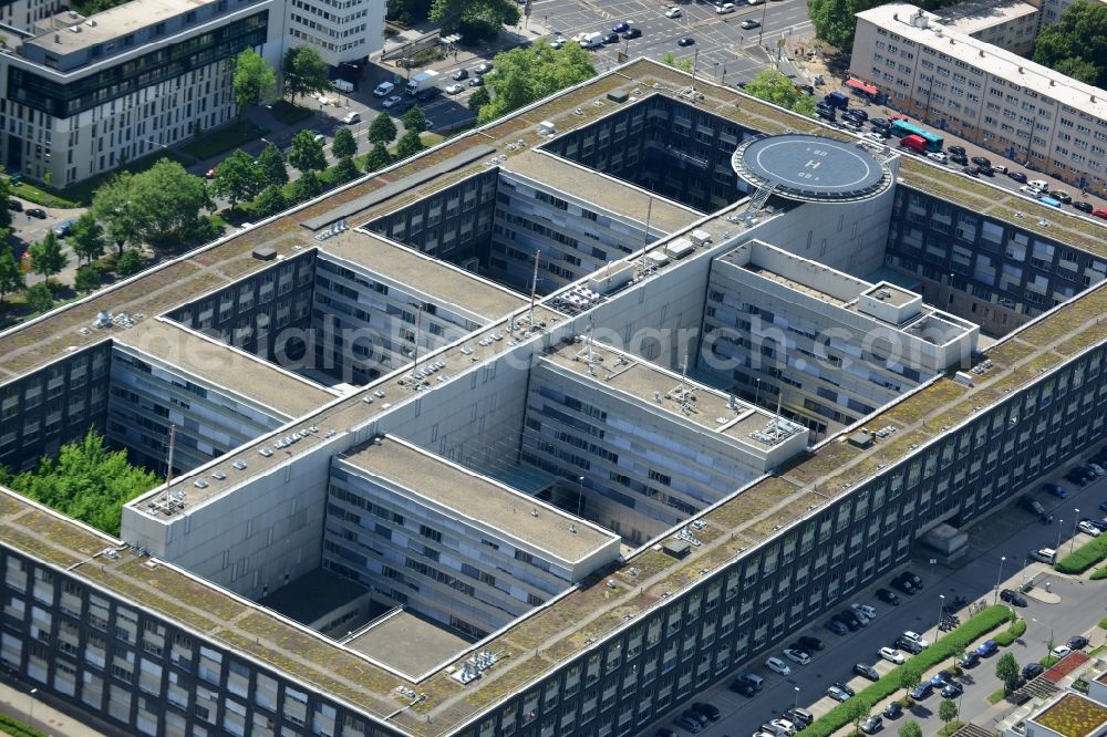 Aerial image Frankfurt am Main - Building complex of the police headquarters in Frankfurt in the state Hesse