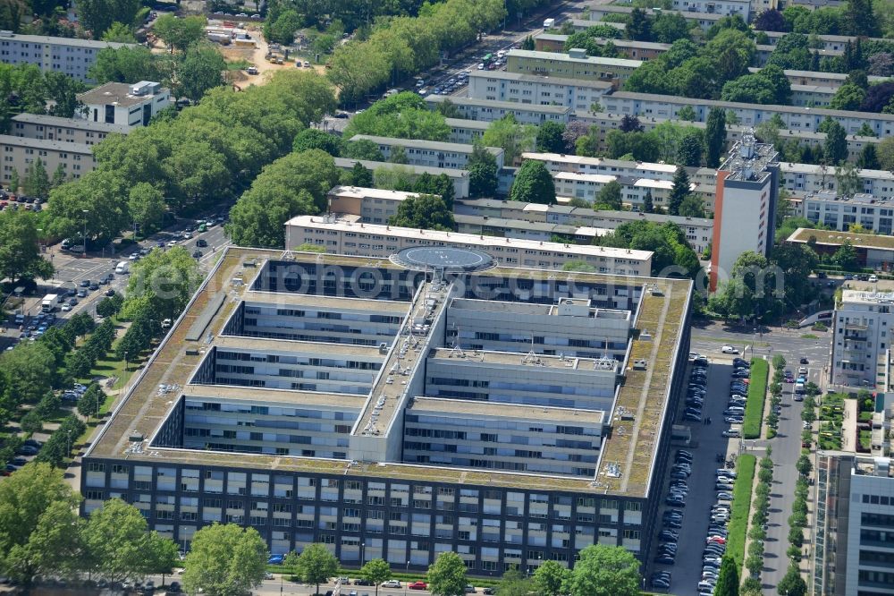 Aerial photograph Frankfurt am Main - Building complex of the police headquarters in Frankfurt in the state Hesse