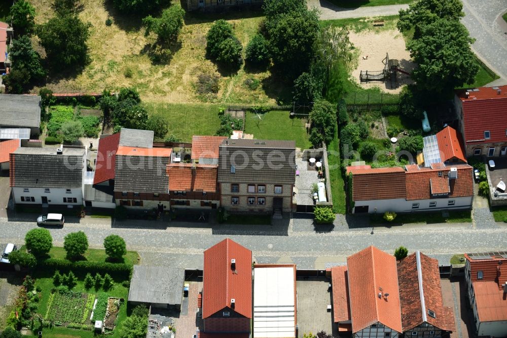 Aerial image Kloster Gröningen - Village view Poststrasse - Freiheitsstrasse of Kloster Groeningen in the state Saxony-Anhalt