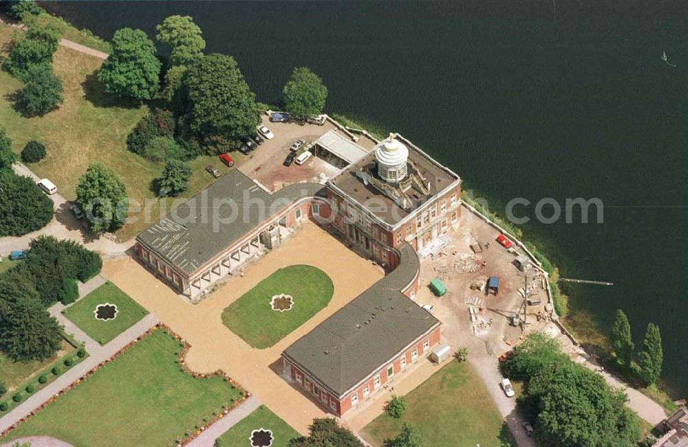 Potsdam from above - Potsdam - rekonstruiertes Marmorpalais im Neuen Garten