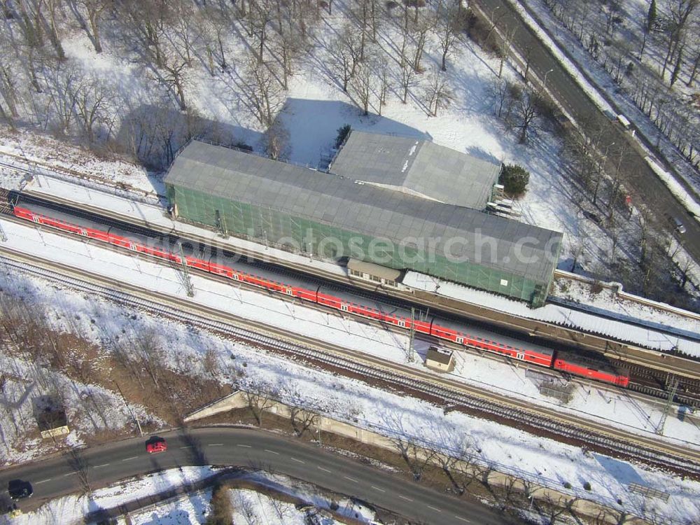 Aerial image Potsdam/Brandenburg - Rekonstruktion des Alten Kaiserbahnhof in Potsdam Wildpark Pilot: Grahn