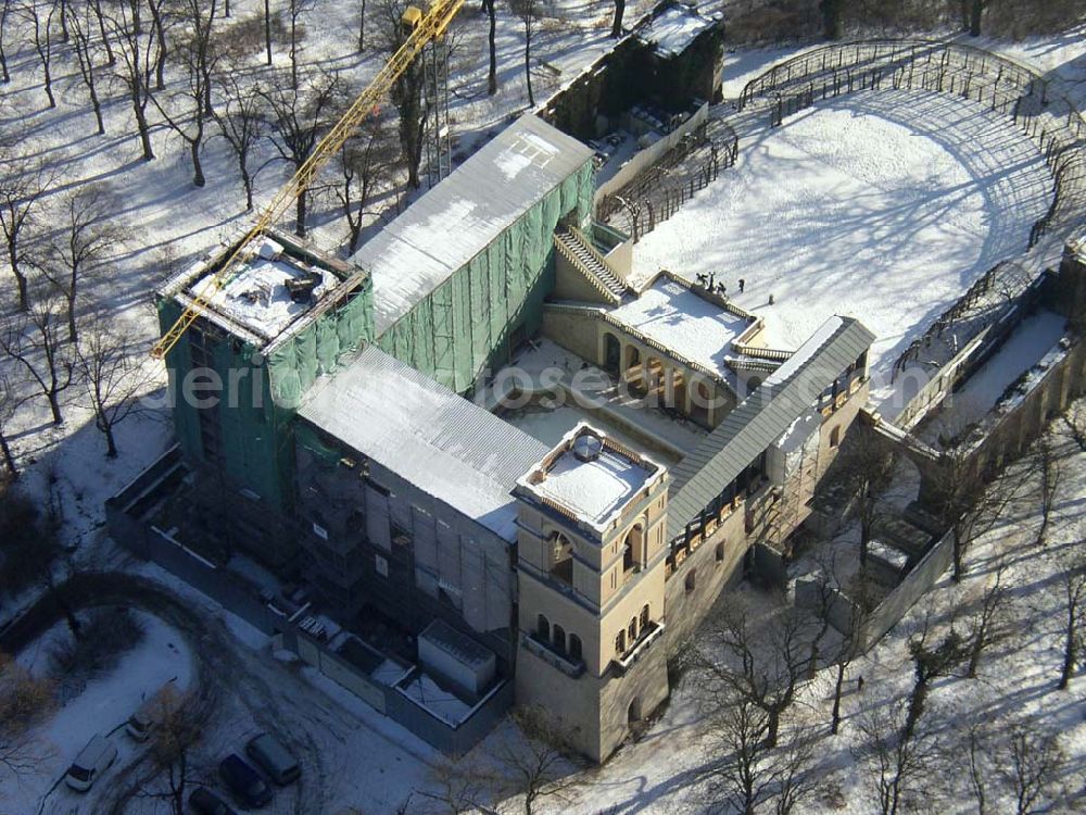 Aerial image Potsdam/Brandenburg - Rekonstruktion des Schloß Bellvedere auf dem Pfingstberg in Potsdam Pilot: Grahn