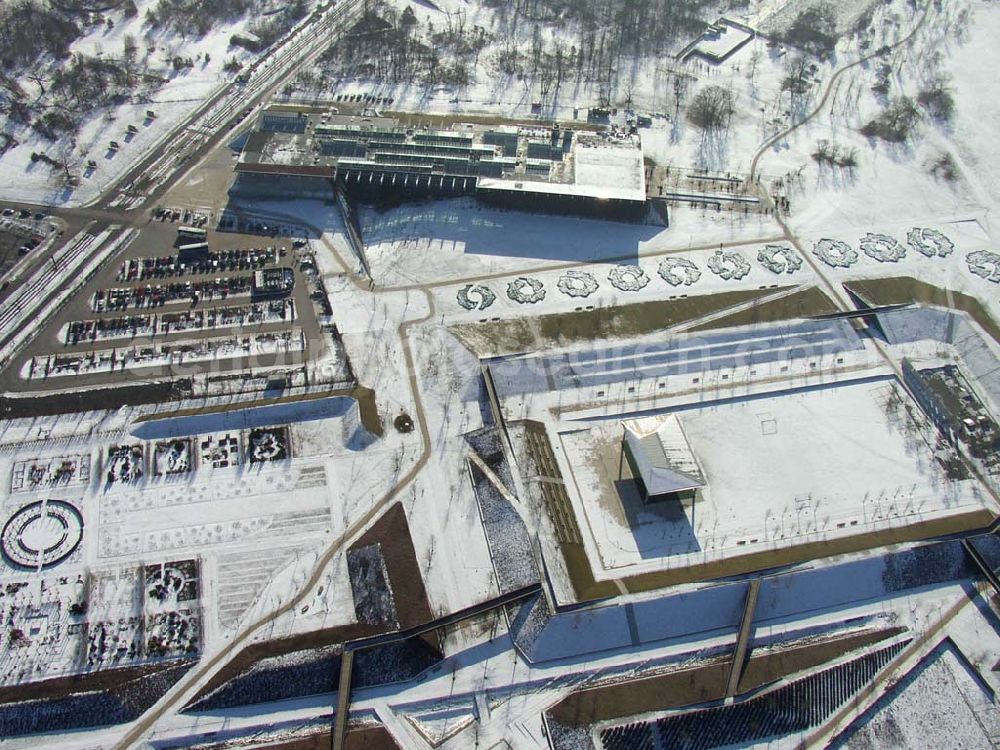 Aerial photograph Potsdam/Brandenburg - Winterstimmung am BUGA - Gelände in Potsdam Pilot: Grahn