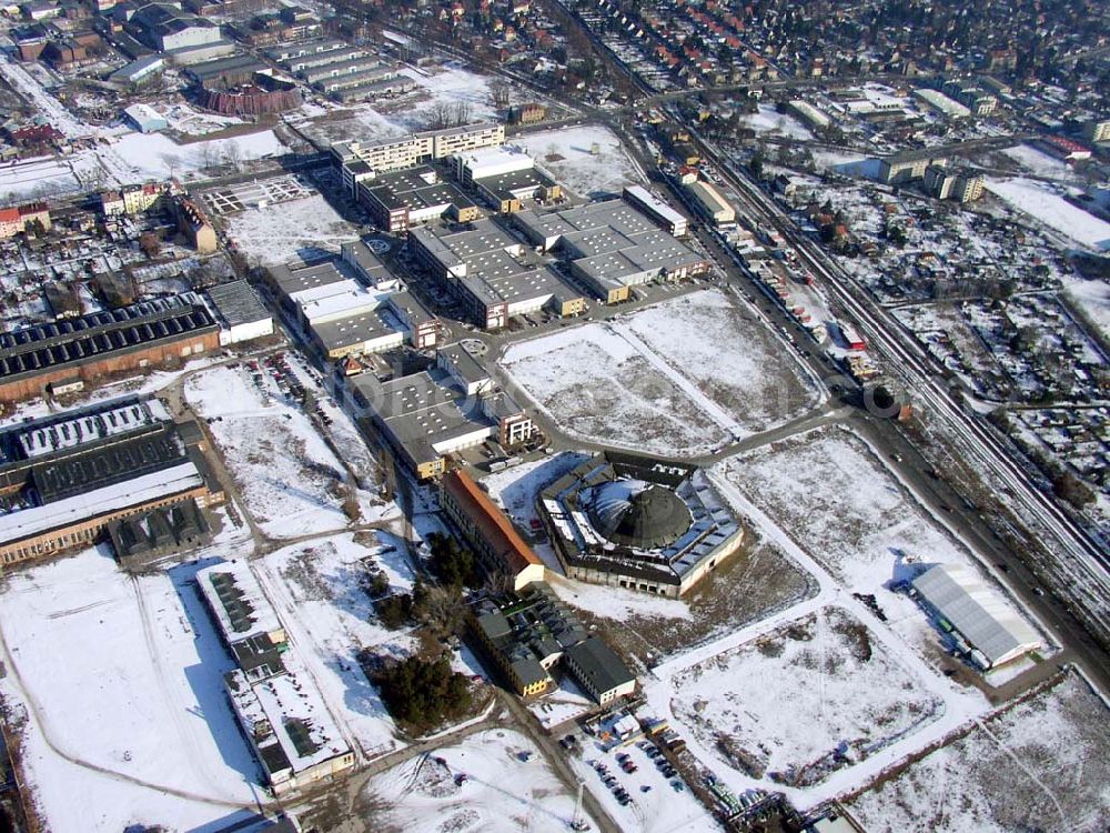 Aerial image Potsdam/Brandenburg - Winterstimmung am GIP-Gewerbepark Drewitz der DIFA in Potsdam Pilot: Grahn