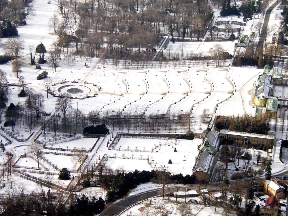 Aerial image Potsdam/Brandenburg - 22.01.2004 Potsdam/Brandenburg Winterlandschaft am Schloß Sanssouci