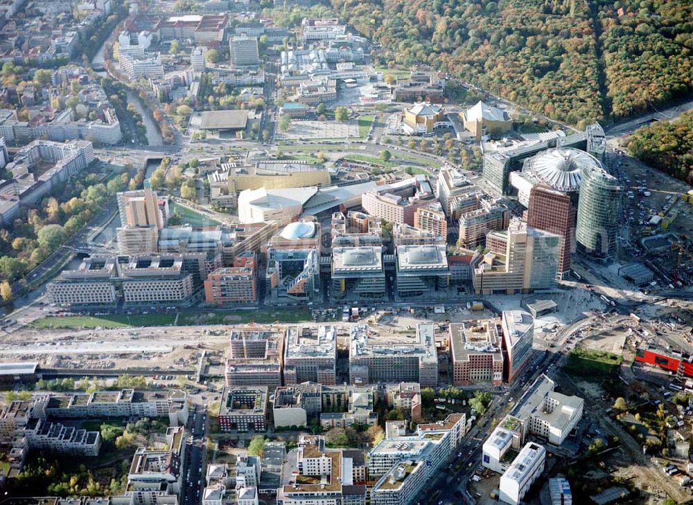 Berlin - Tiergarten from above - Potsdamer Platz in Berlin.