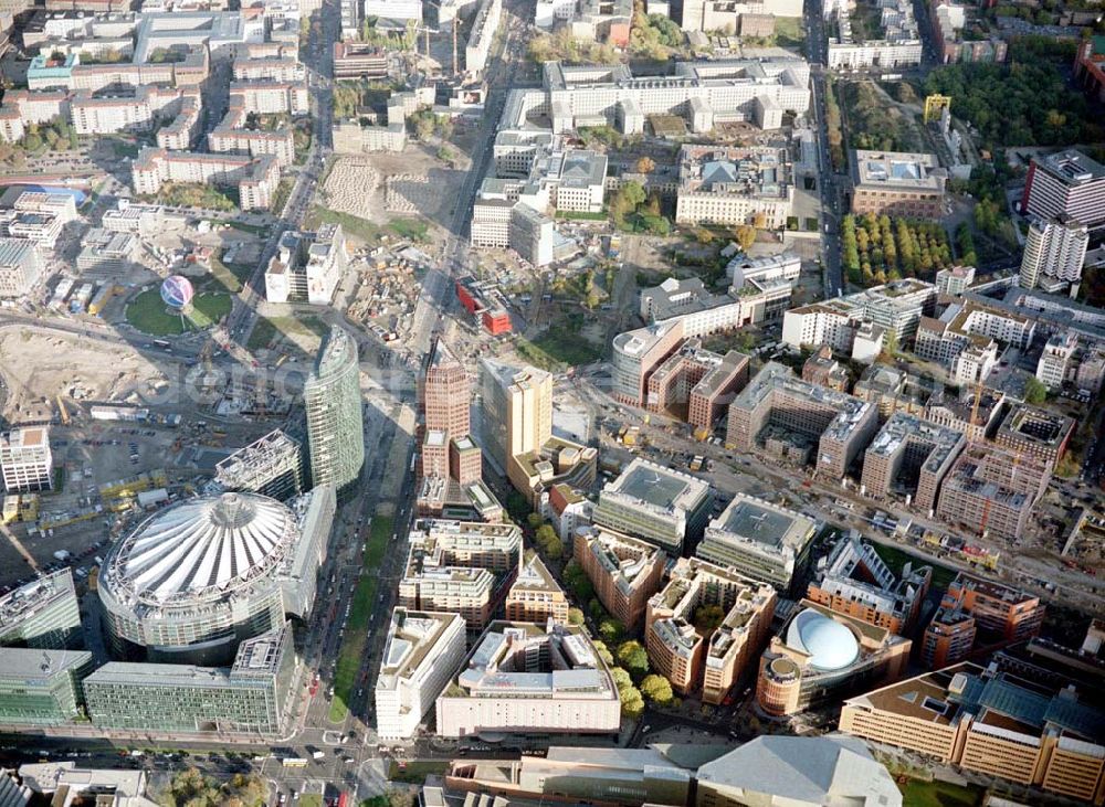 Berlin - Tiergarten from above - Potsdamer Platz in Berlin.