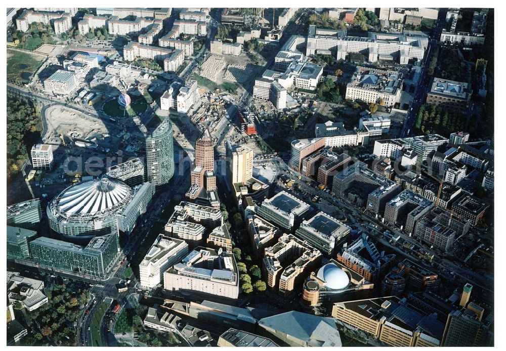 Berlin - Tiergarten from above - Potsdamer Platz in Berlin.