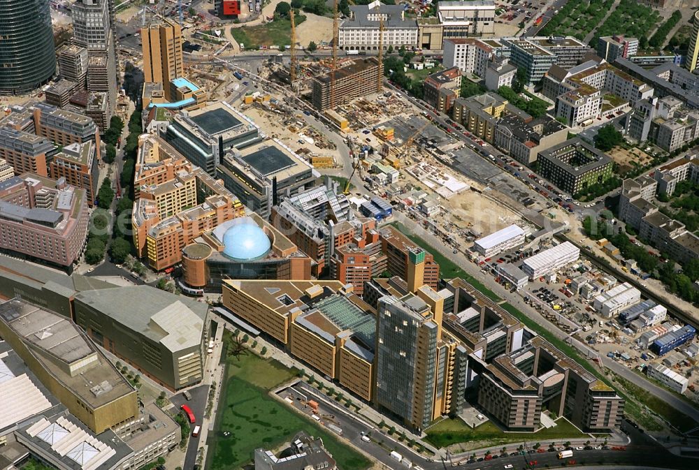 Berlin from above - Construction site with office buildings at the public square Potsdamer Platz in the district Mitte