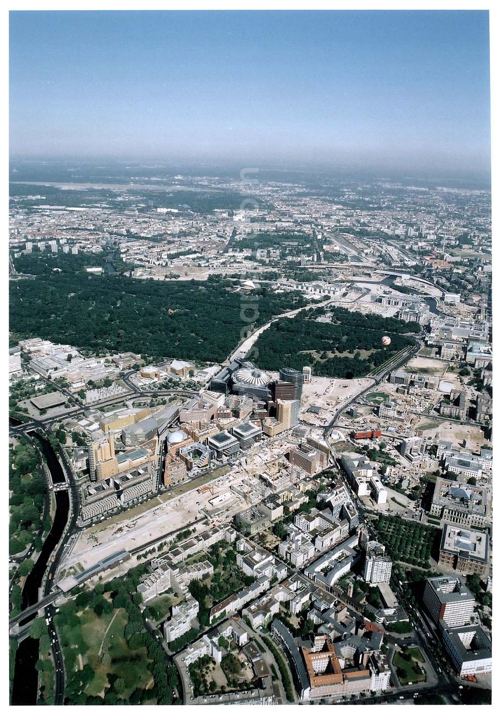 Aerial image Berlin - Tiergarten - Potsdamer Platz in Berlin - Tiergarten.