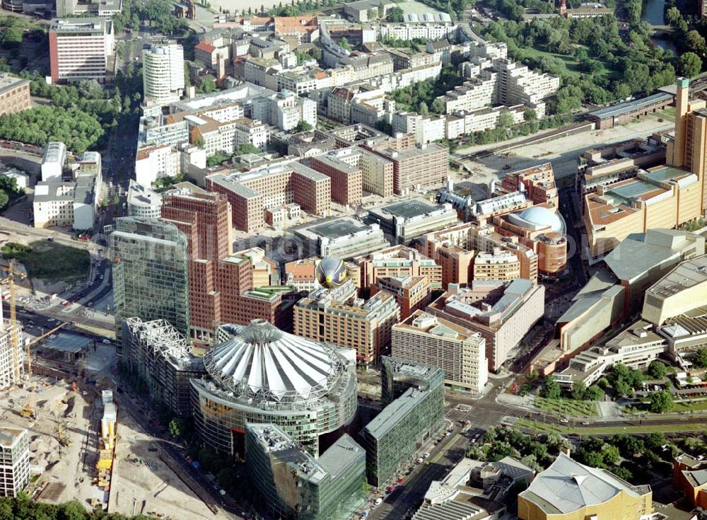 Aerial image Berlin - Tiergarten - Potsdamer Platz in Berlin - Tiergarten.