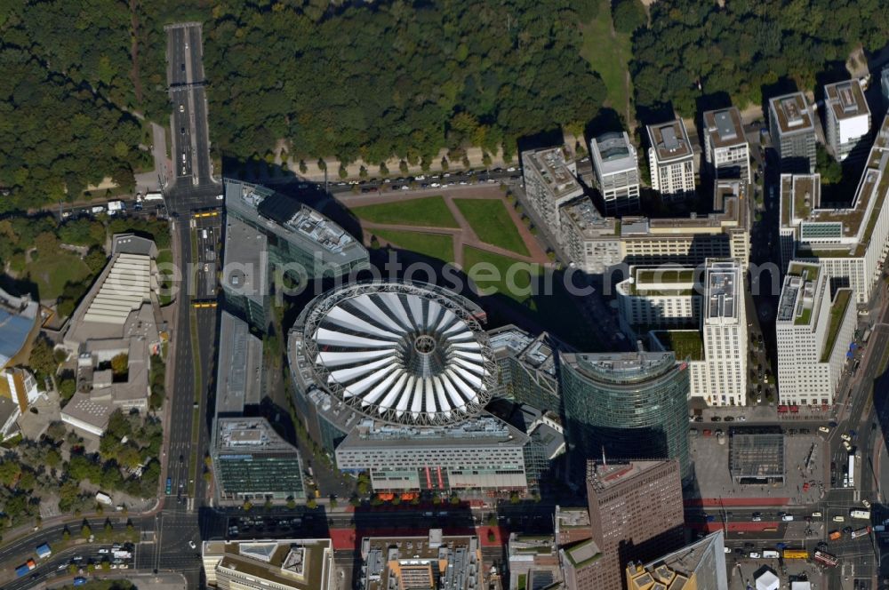 Berlin OT Tiergarten from the bird's eye view: View of the Potsdamer Platz in the district of Tiergarten in Berlin