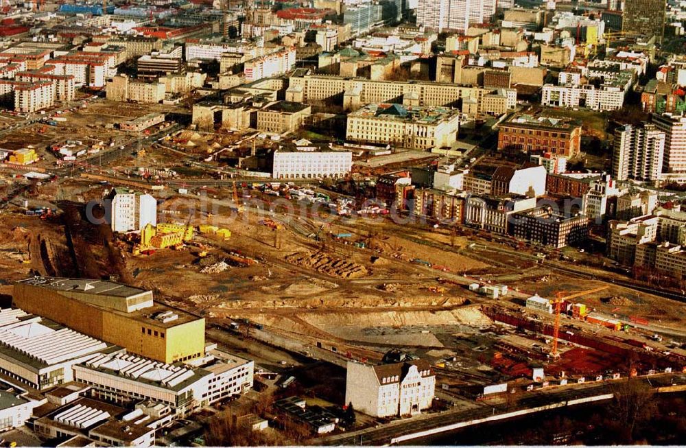 Berlin from above - Potsdamerplatz in Berlin Berlin Mitte 02.1995