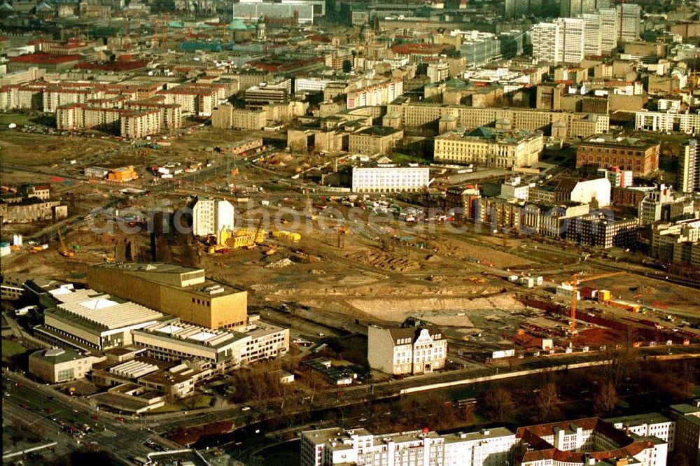 Berlin from the bird's eye view: Potsdamerplatz in Berlin Berlin Mitte 02.1995