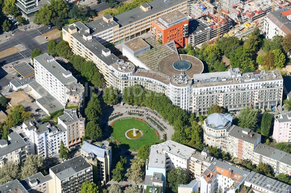 Berlin from above - Ensemble space Prager Platz in the inner city center Bezirk Charlottenburg-Wilmersdorf in Berlin, Germany