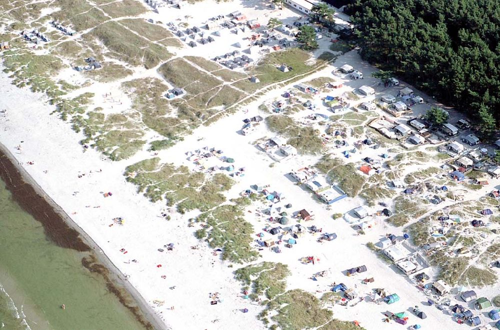 Aerial image Prerow / Mecklenburg Vorpommern - Prerow / Mecklenburg Vorpommern Zeltplatz am Strand von Prerow in MV