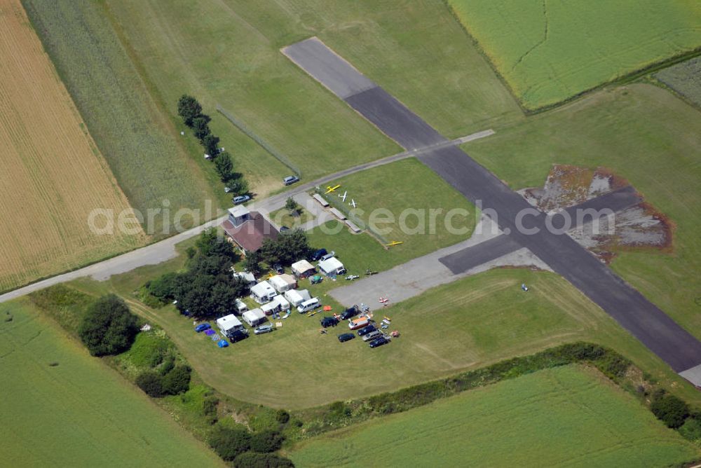 Aerial image Karbach - Blick auf eine Wolfgang Gerbere Modellflugzeugstartbahn bei Karbach. Kontakt: Modellflug-Club Karbach, Siegfried März, Waldstr. 20, 97842 Karbach, Tel.: 0 93 91/ 12 59