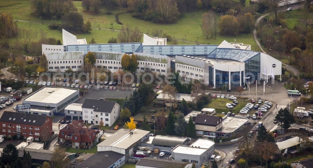 Witten from above - The striking building of the Private University of Witten / Herdecke, Witten in North Rhine-Westphalia