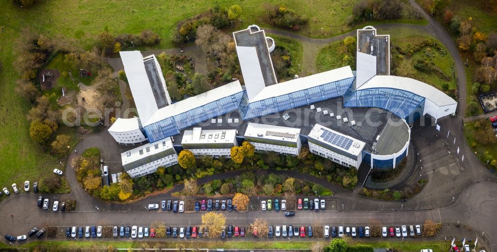 Witten from above - The striking building of the Private University of Witten / Herdecke, Witten in North Rhine-Westphalia