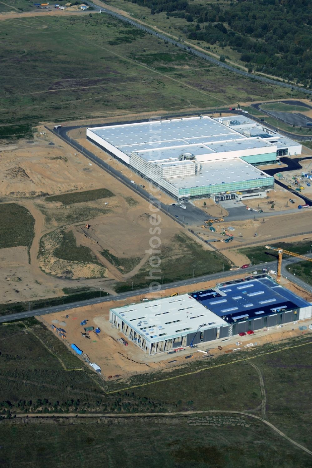 Aerial image Schwerin - Procap construction - construction site in the Industrial Park Schwerin in Mecklenburg-Western Pomerania