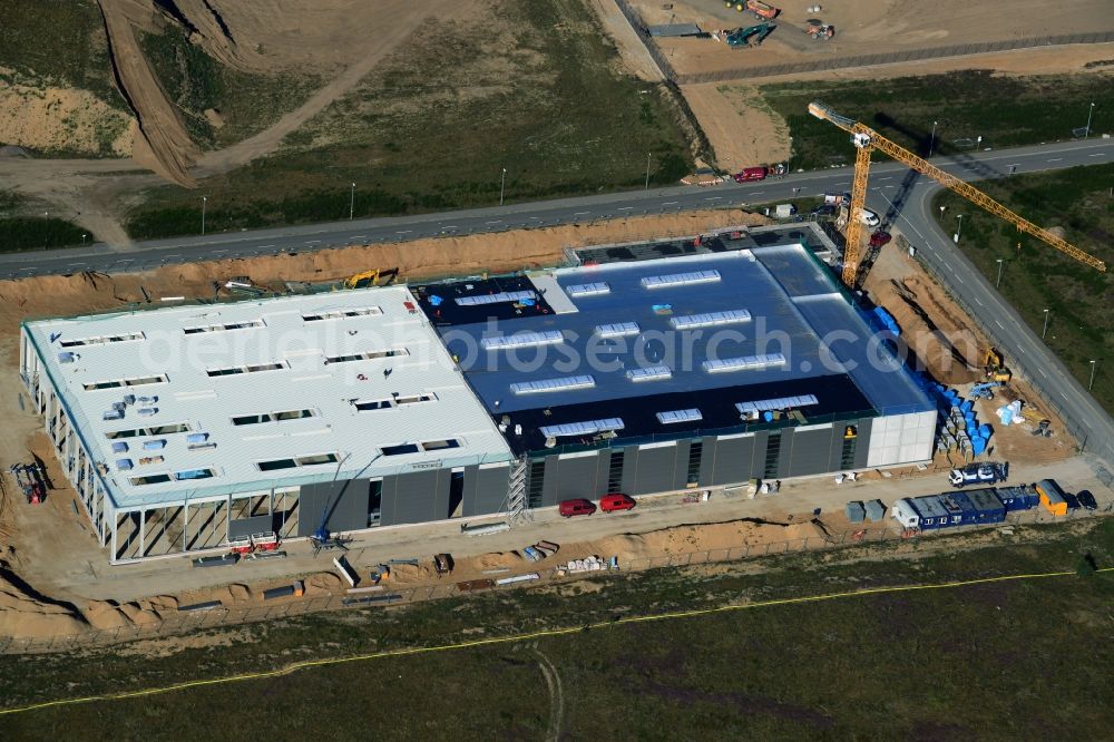 Schwerin from above - Procap construction - construction site in the Industrial Park Schwerin in Mecklenburg-Western Pomerania