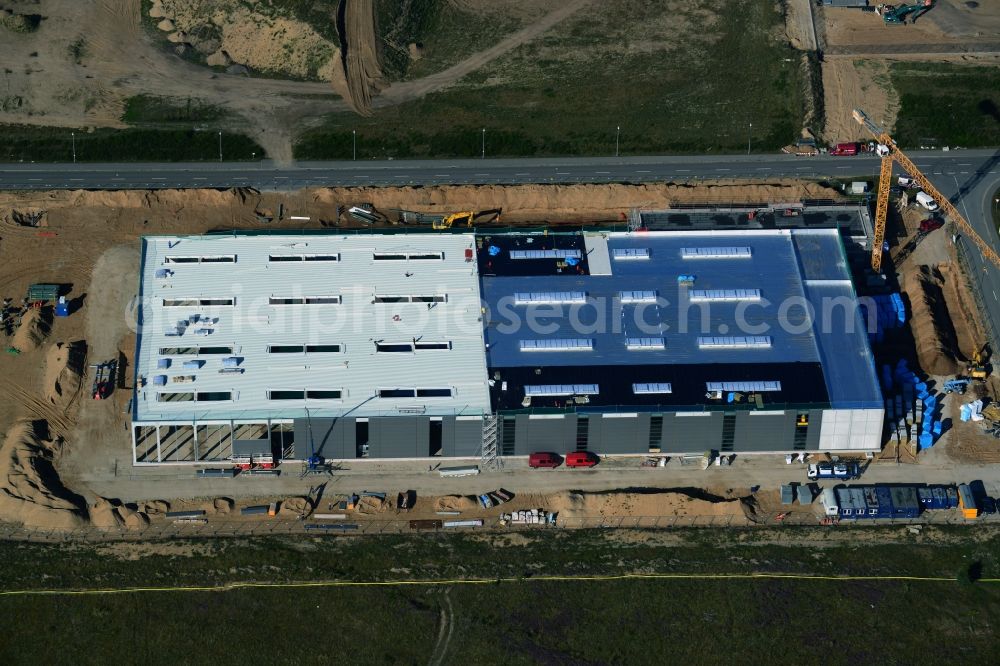 Schwerin from above - Procap construction - construction site in the Industrial Park Schwerin in Mecklenburg-Western Pomerania