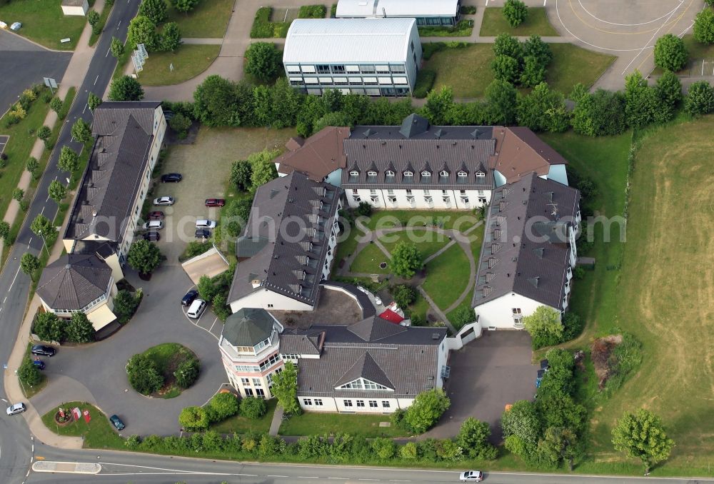 Aerial photograph Gotha - In the street Am Luftschiffhafen in Gotha in Thuringia, the Senior Center Tower Hotel Procon is . In age-friendly apartments, single and double rooms here assisted living, long-term and short-term care, respite care, holiday and home trials is offered. The property includes a beautiful courtyard next to the building, where you can stroll and social gathering invites