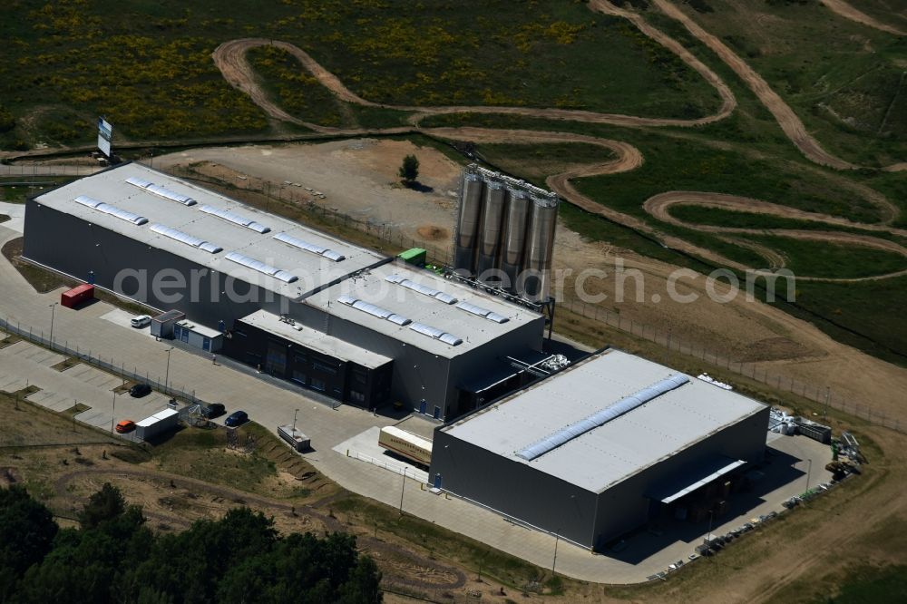 Schwerin from the bird's eye view: Production plant of CVP Clean Value Plastics GmbH in the industrial park in Schwerin in Mecklenburg-Western Pomerania