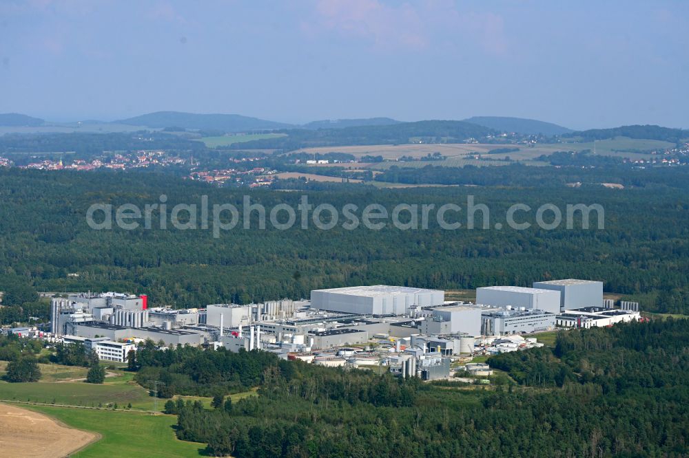 Aerial photograph Feldschlößchen - Production facilities of the Sachsenmilch company in Leppersdorf in the federal state of Saxony