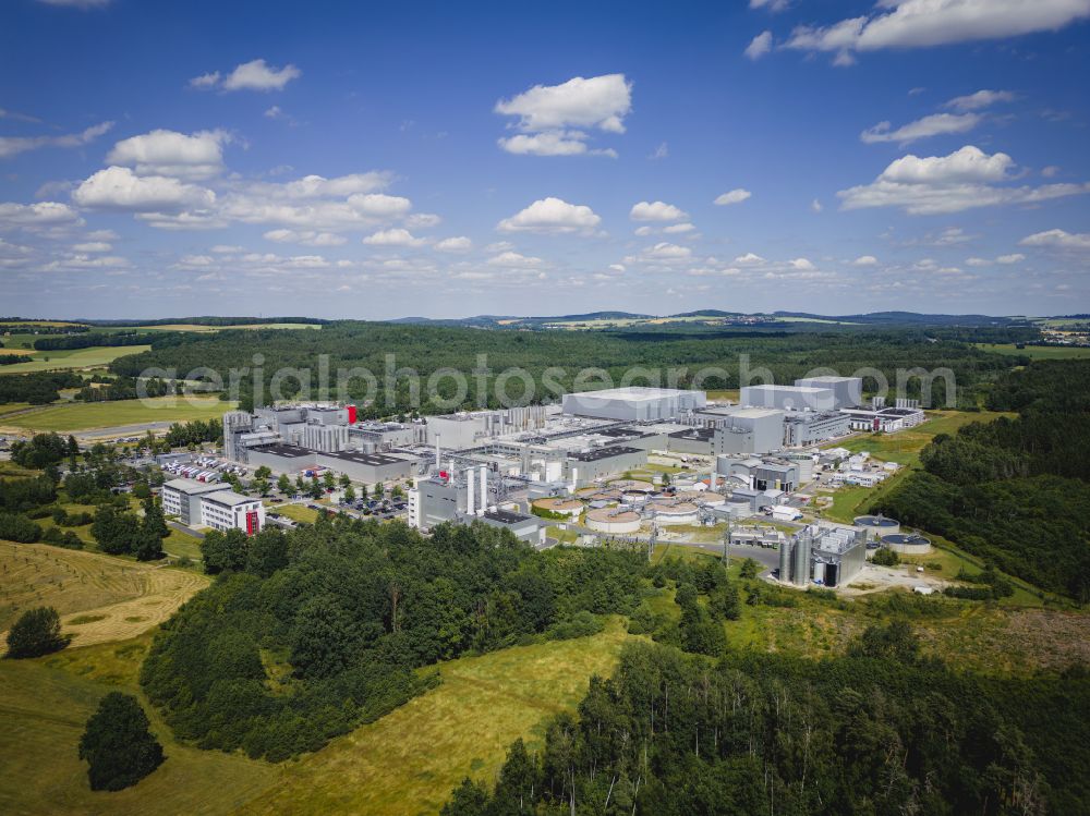 Feldschlößchen from the bird's eye view: Production facilities of the Sachsenmilch company in Leppersdorf in the federal state of Saxony