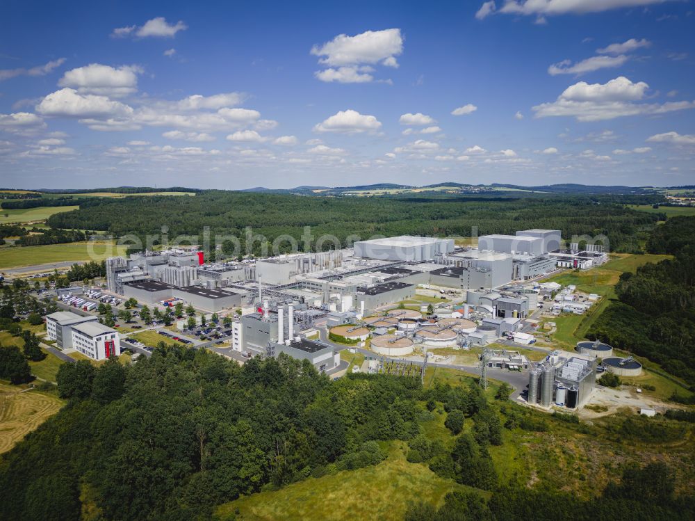 Aerial photograph Feldschlößchen - Production facilities of the Sachsenmilch company in Leppersdorf in the federal state of Saxony