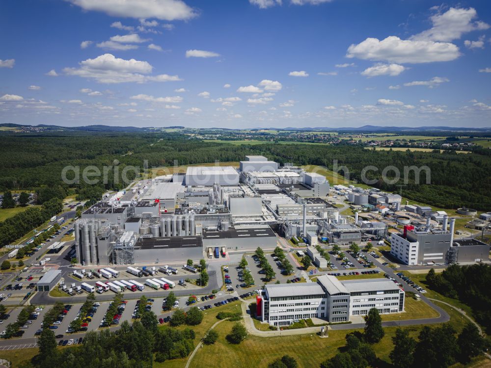 Aerial image Feldschlößchen - Production facilities of the Sachsenmilch company in Leppersdorf in the federal state of Saxony