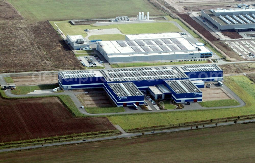 Aerial photograph Ichtershausen - Production facilities of the company Gonvauto Thuringia in the industrial area Ichterhausen in Thuringia