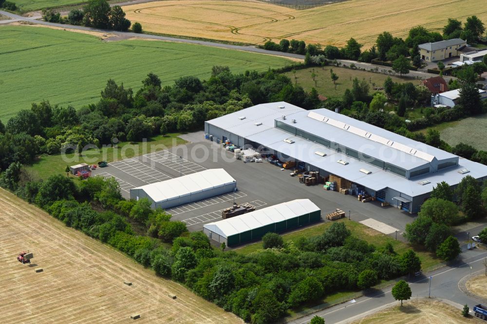 Gutenborn from above - Building and production halls on the premises ELECTRONICON Kondensatoren GmbH in the district Hermsdorf in Gutenborn in the state Saxony-Anhalt, Germany