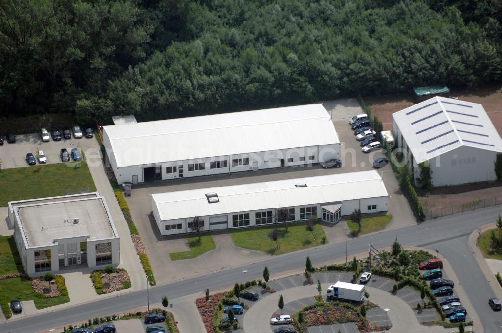 Bergkamen - Rünthe from the bird's eye view: Bürogebäude mit Logistikzentrum der Finnveden Bulten GmbH, Industriestr. 20, 59192 Bergkamen-Rünthe, Tel. +49(0)2389 782-0, Fax +49(0)2389 782-43; Vermietung / Verwaltung: Unternehmensgruppe Markus Gerold, An der Vaerstbrücke 1, 59425 Unna, Tel. +49(0)2303 25036-26, Fax +49(0)2303 25036-27, E-Mail: info@markus-gerold.de