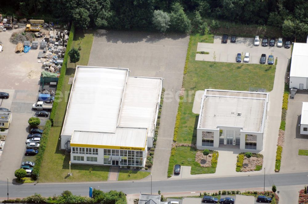 Aerial image Bergkamen - Rünthe - Bürogebäude mit Logistikzentrum der Finnveden Bulten GmbH, Industriestr. 20, 59192 Bergkamen-Rünthe, Tel. +49(0)2389 782-0, Fax +49(0)2389 782-43; Vermietung / Verwaltung: Unternehmensgruppe Markus Gerold, An der Vaerstbrücke 1, 59425 Unna, Tel. +49(0)2303 25036-26, Fax +49(0)2303 25036-27, E-Mail: info@markus-gerold.de