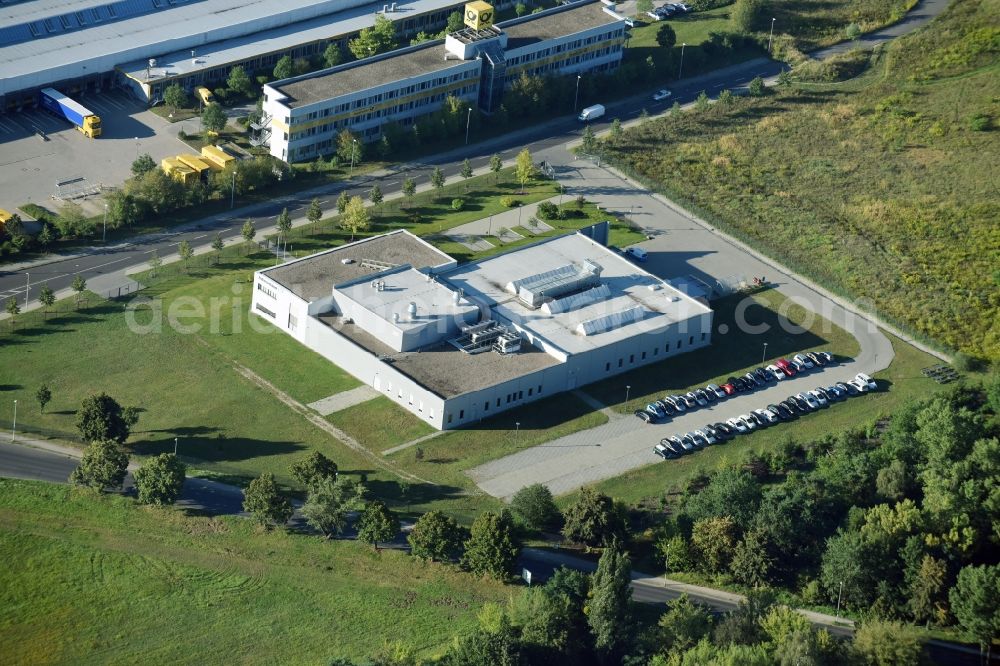 Aerial image Stahnsdorf - Production hall on the production site of Endress+Hauser GmbH & Co.KG at Quermathe in Stahnsdorf in the state Brandenburg