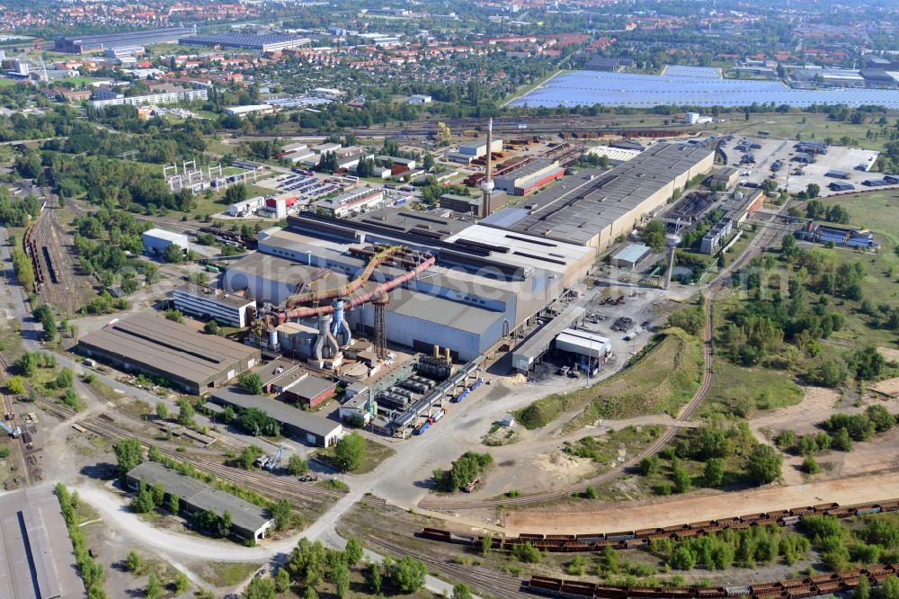 Brandenburg Havel from above - Look at the production facility of B.E.S. Brandenburg Elektrostahlwerke GmbH in Brandenburg upon Havel in the federal state of Brandenburg